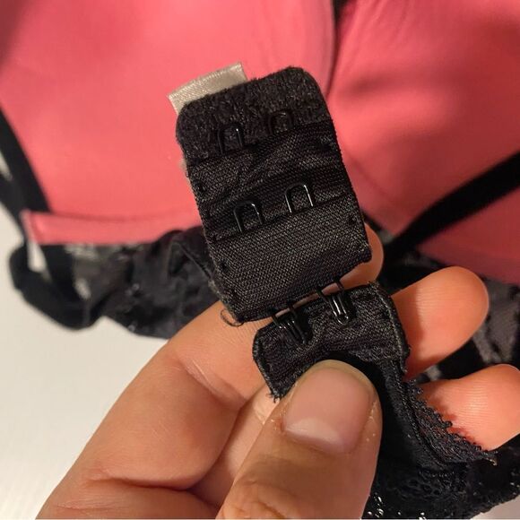 Victoria’s Secret Dream Angels push up Black pink Lace sexy Bra 34C - Picture 8 of 10